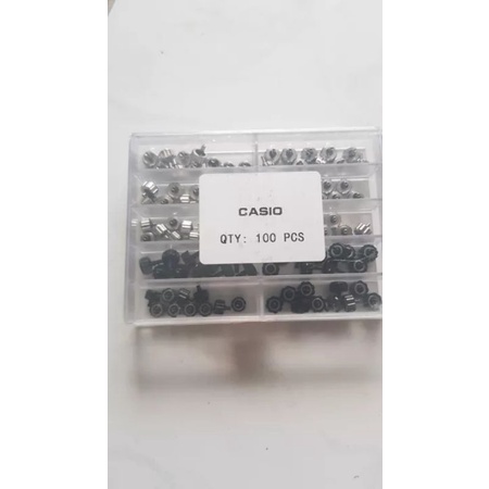 knop jam tangan Casio box isi 100