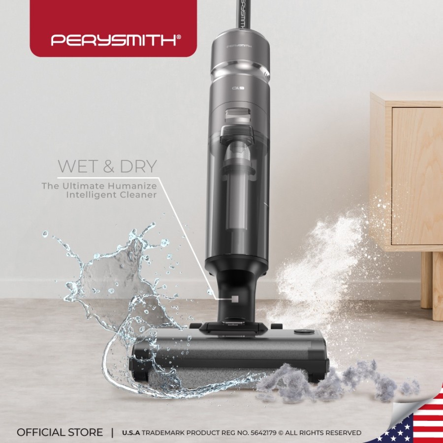 PerySmith Ai9 Cordless Wet Dry Vacuum Cleaner Floor Washer Scrubber