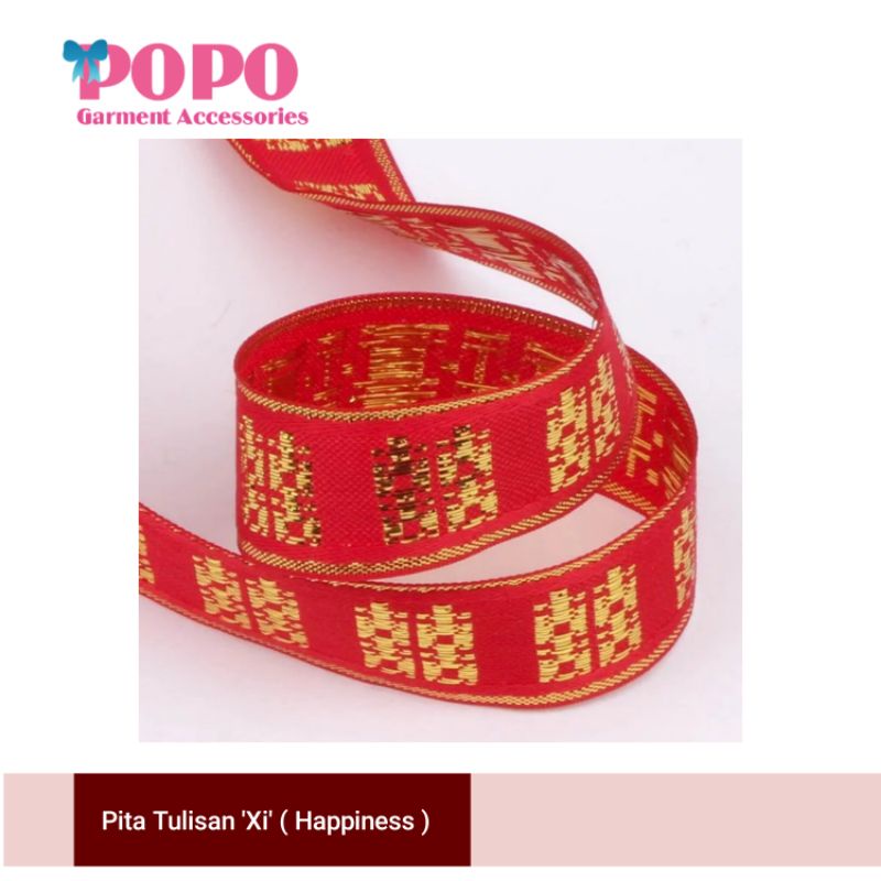 pita fancy mas / merah xi ( 2.5cm ) per Roll Rp12.500