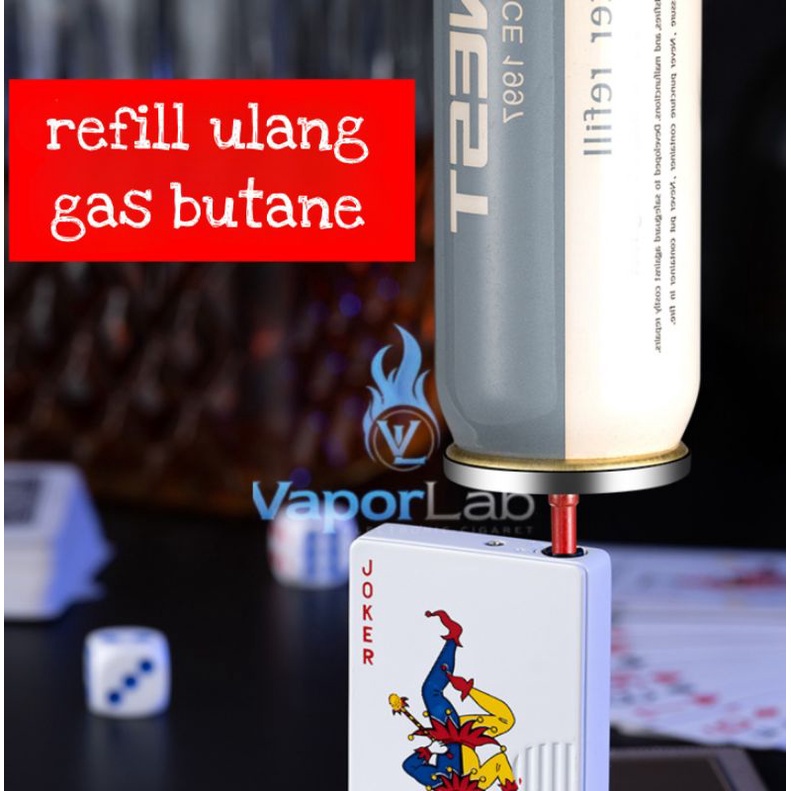 mancis korek api bara geser sliding logo kartu remi joker lighter unik putih