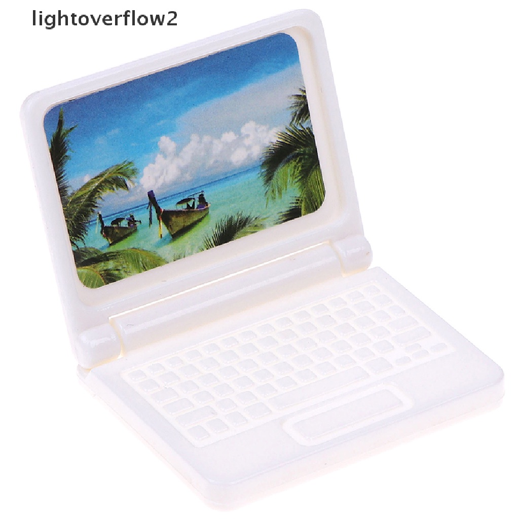 (lightoverflow2) Mainan Miniatur Komputer / laptop Modern Untuk Aksesoris Rumah Boneka (ID)