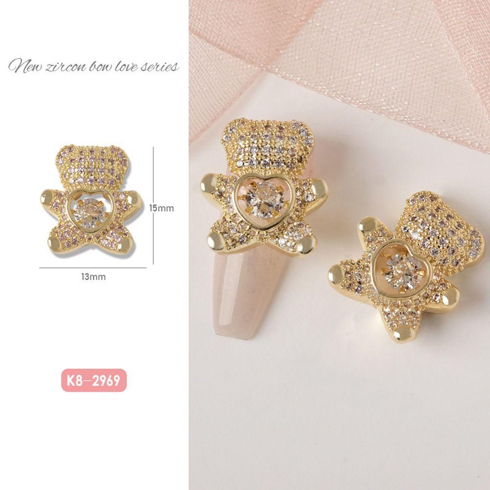 Mxbeauty Manik-Manik Berlian Imitasi Bentuk Pita 3D Bahan Alloy Untuk Nail Art