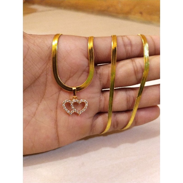 Kalung Gepeng Kilat high Quality Dengan Liontin Yaxiya Jewelry