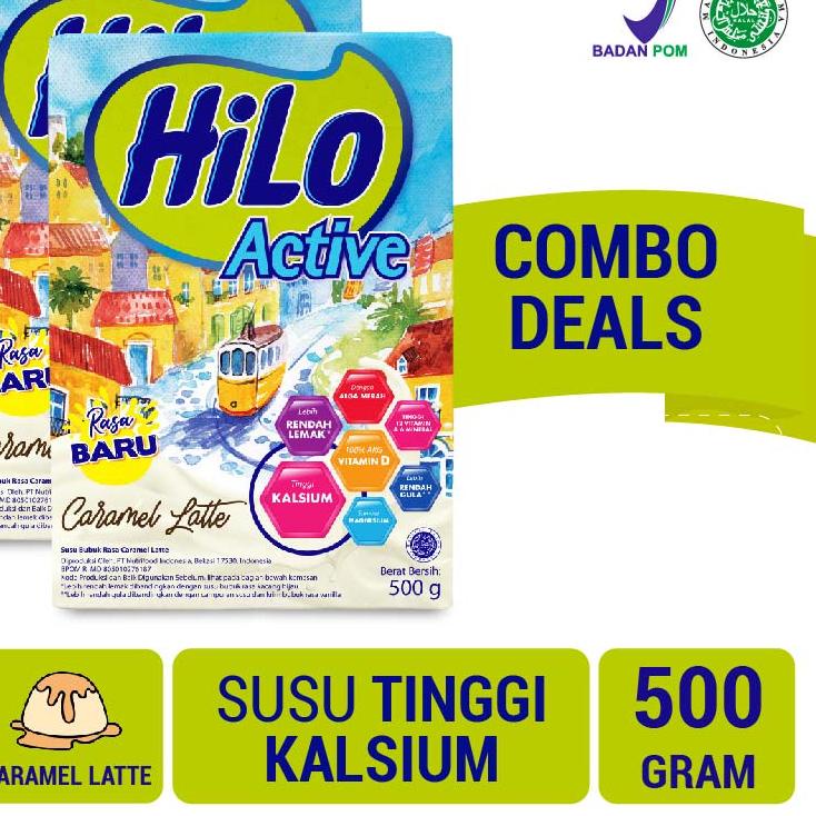 

Berkualitas--Twin Pack - HiLo Active Caramel Latte 500g - Susu Tinggi Kalsium Lebih Rendah Lemak