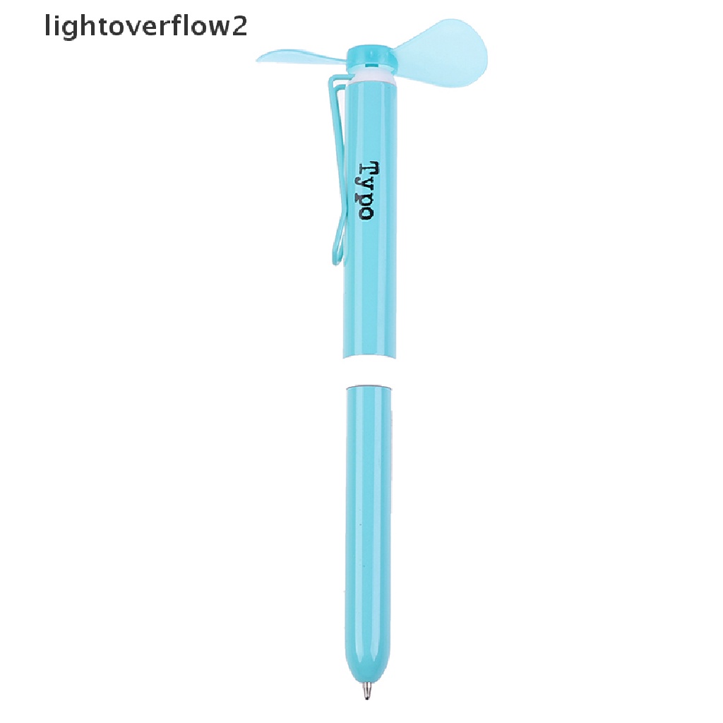 (lightoverflow2) Pulpen Dengan Kipas Angin mini Bahan Metal Untuk Pelajar