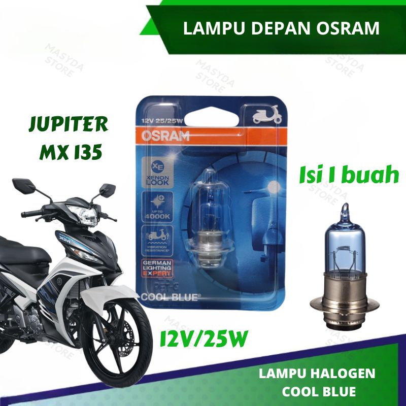 BOHLAM LAMPU DEPAN OSRAM MOTOR JUPITER MX 135 COOL BLUE H6 M5 ORIGINAL OSRAM