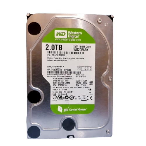 HARDISK PC 2 TB  3.5&quot; SATA II -  HARDISK KOMPUTER 2 TERA HARDISK PC 2000GB 7200RPM, WD GREEN 2TB