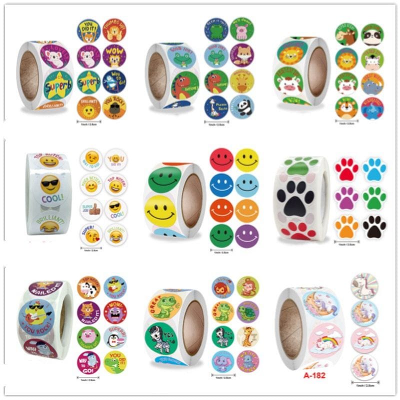 

{BTGS}ROLL STICKER Zoo Animal Cartoon School Teacher Reward
