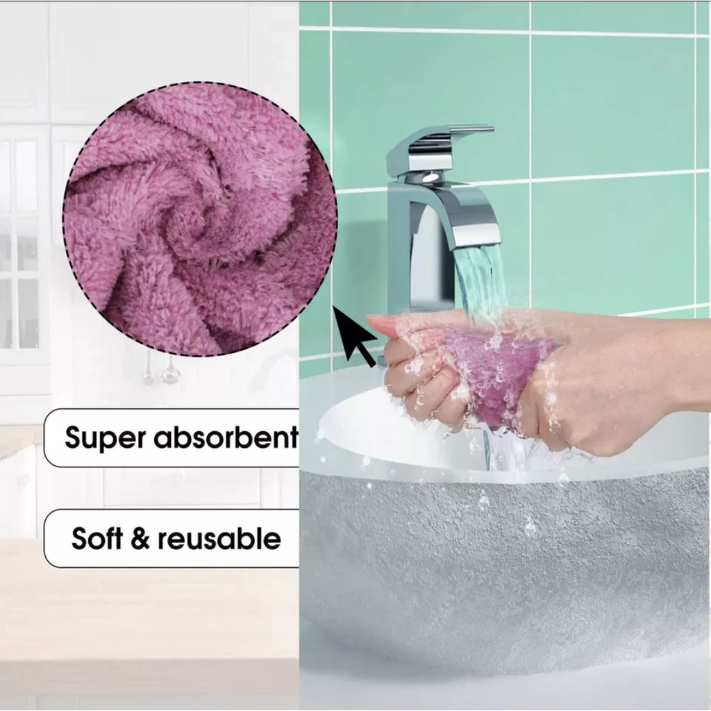 Kain Lap Dapur Anti Minyak Microfiber Serbaguna