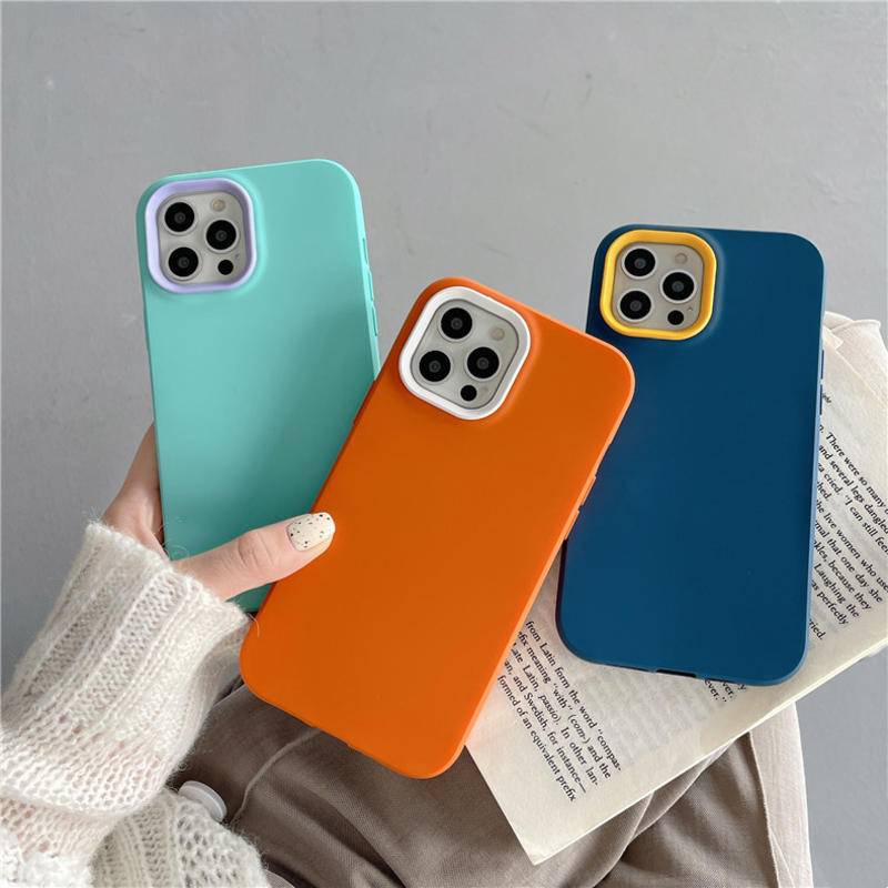 3 IN 1 Case Hybrid Silikon Shockproof Warna Polos Cover iPhone X XS MAX XR 7 8 6 6S Plus SE 2022 2020