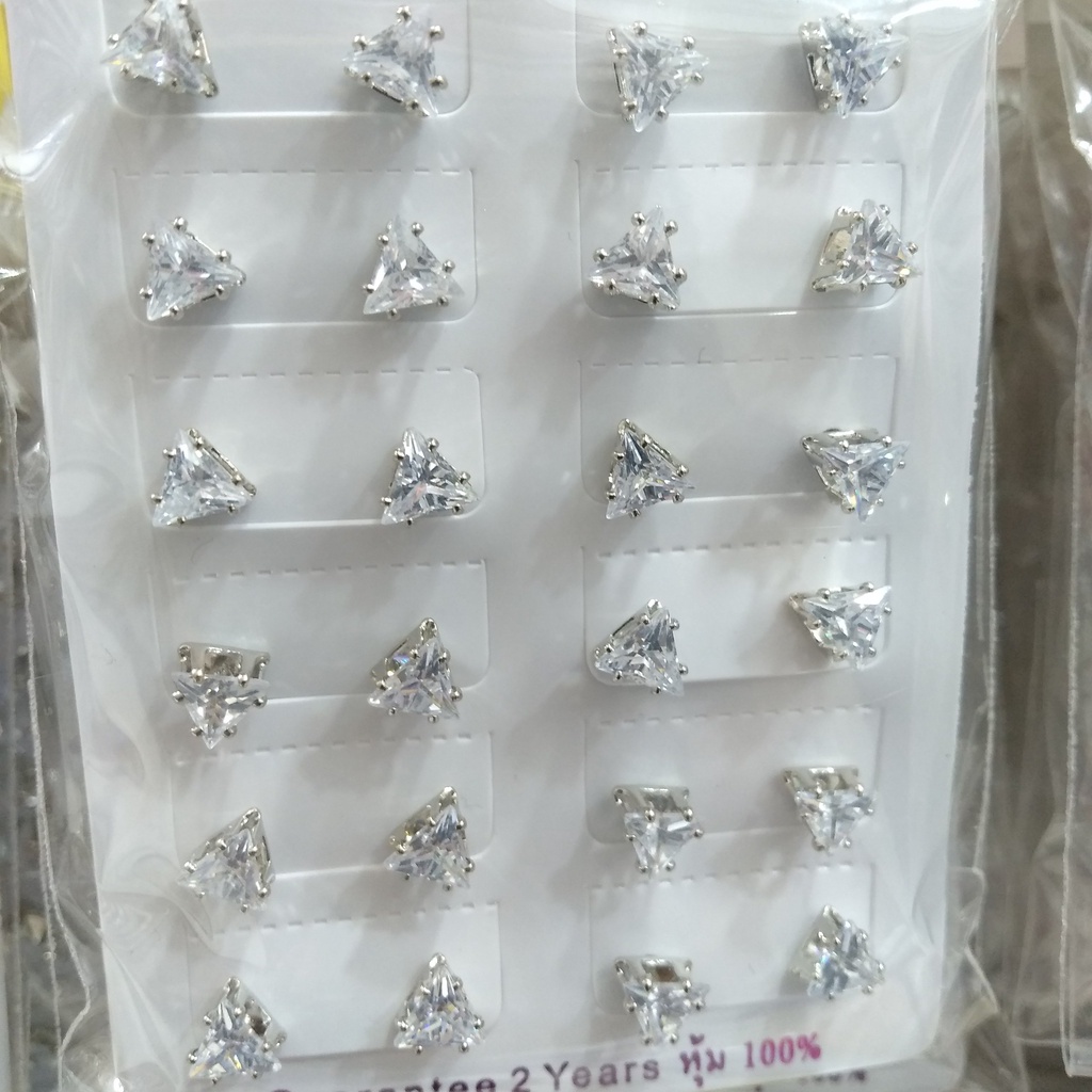 AV347 Grosir Anting Tusuk Mata Satu Motif Segitiga