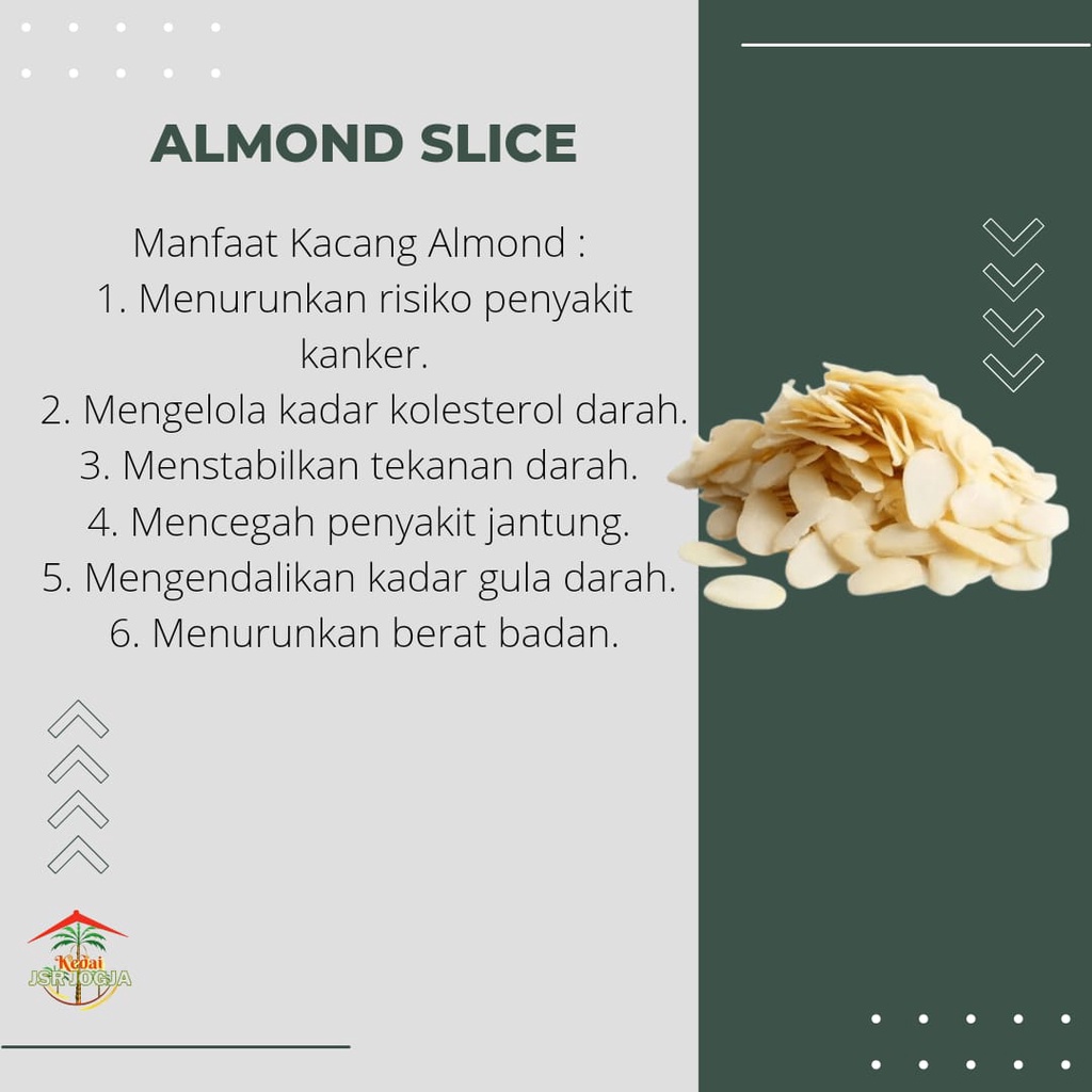 ALMOND SLICE   IRIS POTONGAN KEMASAN 100 GR