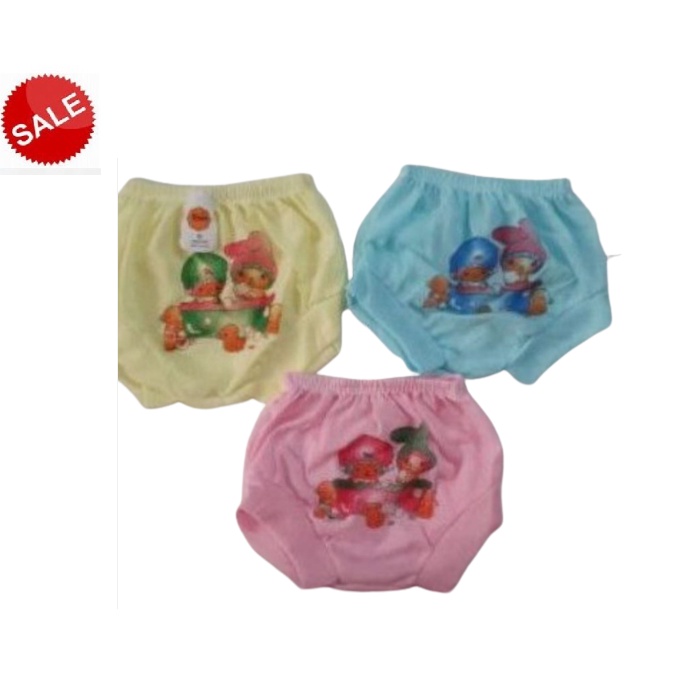 12 PC REB SABLON aplikasi celana segitiga pink biru kuning new born sampe 1 tahun celana bayi