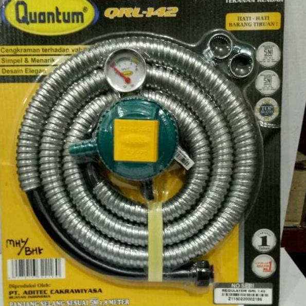 Langsung Kirim QUANTUM SELANG GAS + REGULATOR QRL142 / QRL-142 / QRL 142 (GARANSI RESMI)