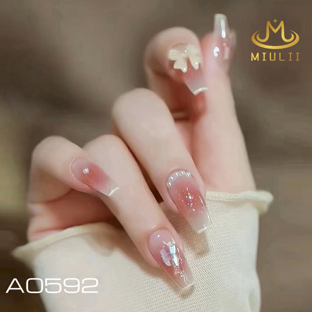 MIULII / KUKU PALSU   A0592  / 24PCS / 3D / NAIL ART / PREMIUM / CUTE / FREE LEM JELLY / KUTEK