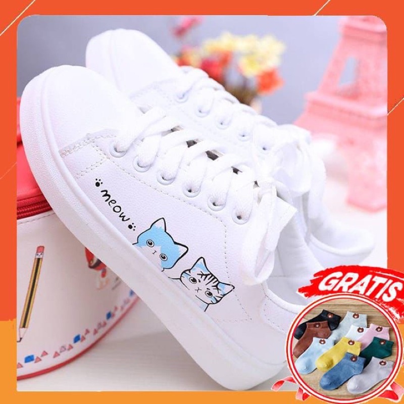 (FREE KAOS KAKI &amp; BOX) SN012 SEPATU SNEAKERS WANITA IMPORT KOREA FASHION