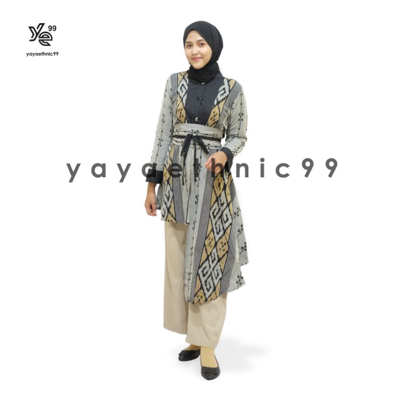 Tunik marwa tenun troso, busana wanita ethnic, dress tenun, gamis ethnic, baju wanita