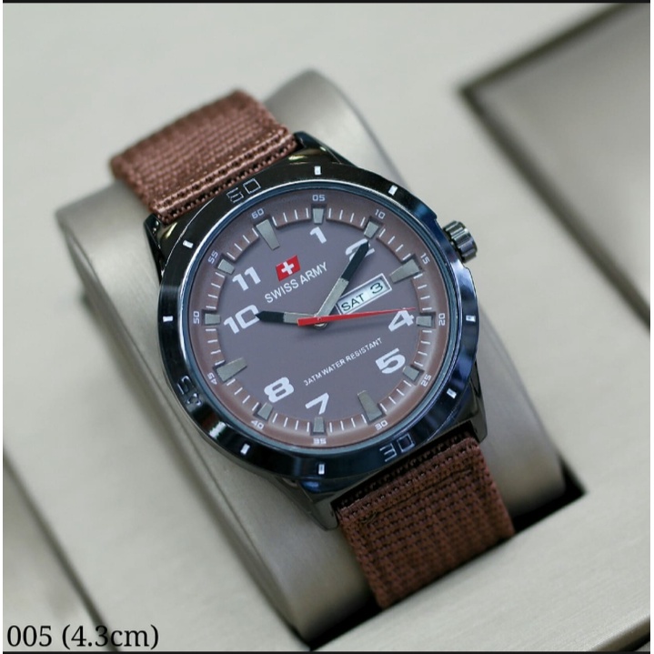 TREEENDY/ Jam Tangan Cowok Dewasa Tahan Air / Strap Canvas