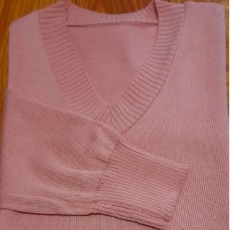 TUNIK KOREAN STYLE - Baju Wanita Kekinian V-NECK - Bahan Rajut Premium