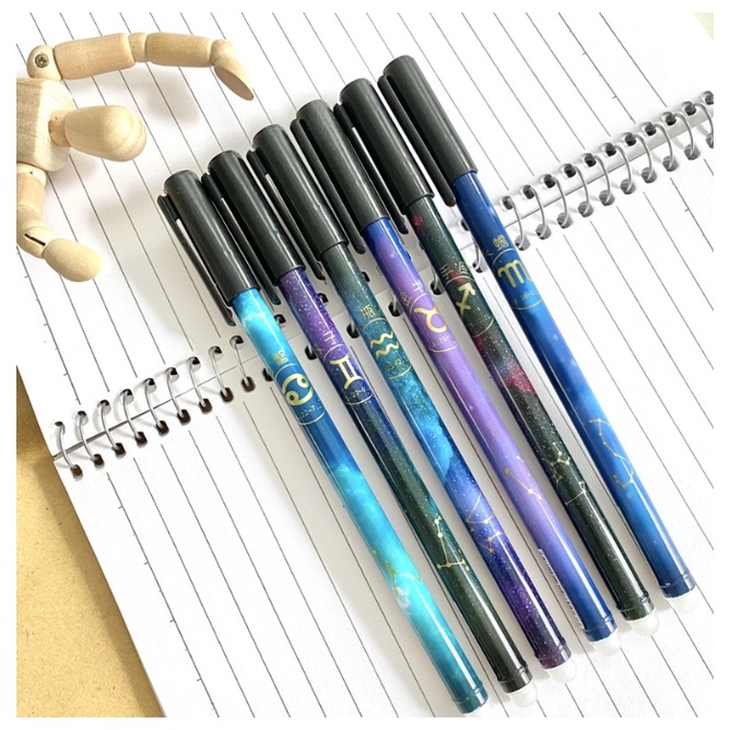 (12pcs) pen bisa hapus/pen gel hapus/erasable pen/pen hapus lucu fancy ODEMEI-ZODIAK