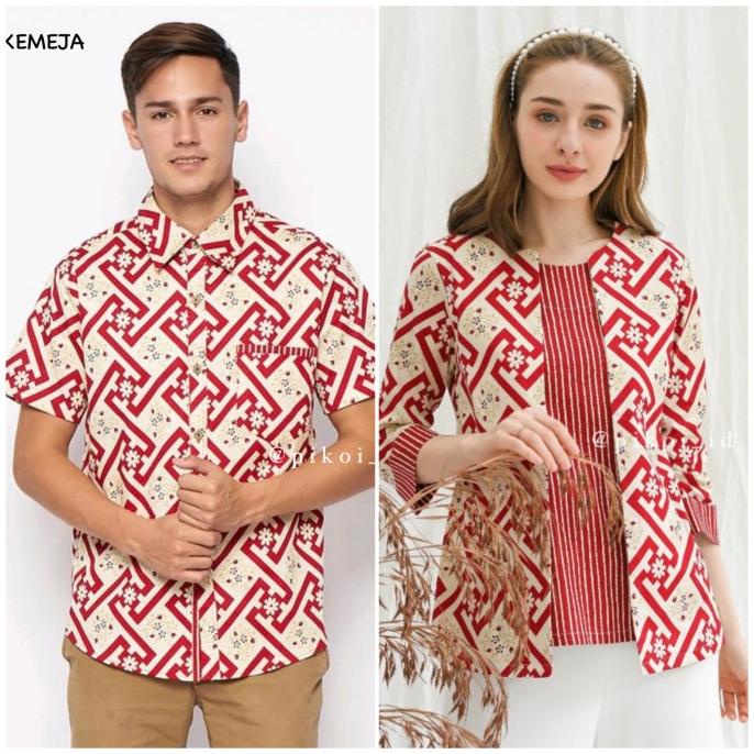 Baju batik wanita jumbo / atasan batik modern big size kantor seragam Termurah