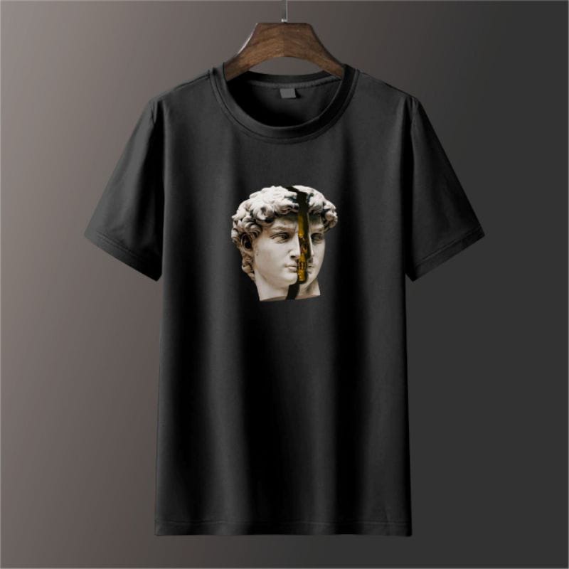 Baju kaos distro pria patung kepala Kaos pria/wanita Sablon DTF