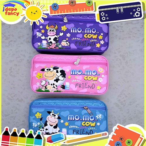 

Kotak Pensil 2 Resleting M083 Mo Mo Cow / Pencil Case / Tepak Pensil / Boks Pensil / Box Pensil / Tempat Pensil