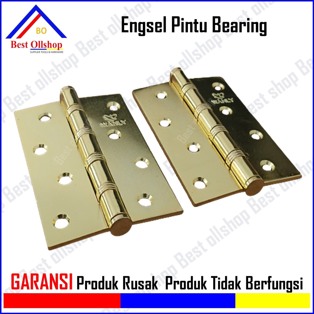 Engsel pintu plat 4 inch CP / Engsel Jendela Pintu Rumah Bearing 4 Baut GP