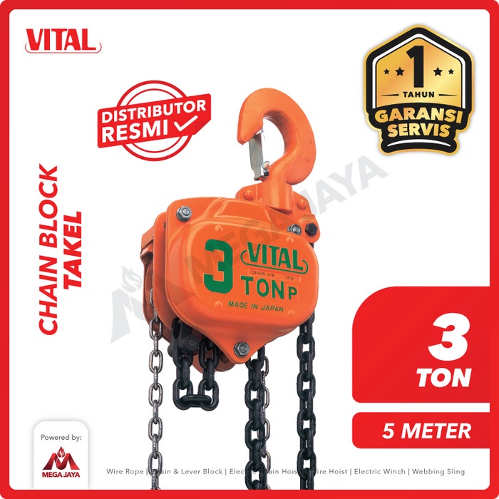 Chain Block Chain Block / Takel 3 Ton X 5 Meter Vital