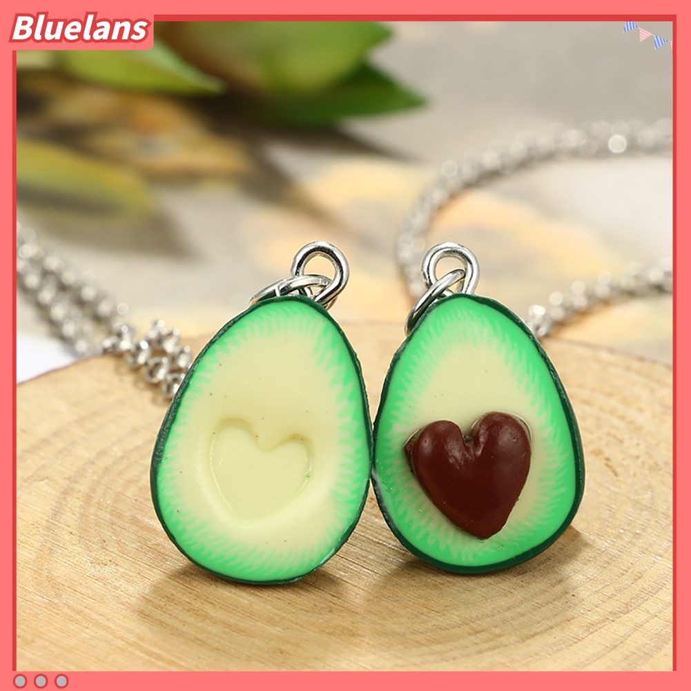 Bluelans Lovely Avocado with Nuclear 3D Clay Alloy Necklace Decor Couple Neck Chain Gift