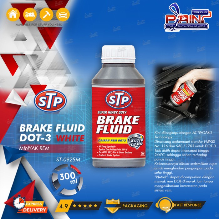 STP Brake Fluid (Cairan Minyak Rem) DOT 3 Mobil Motor 300 ml PUTIH