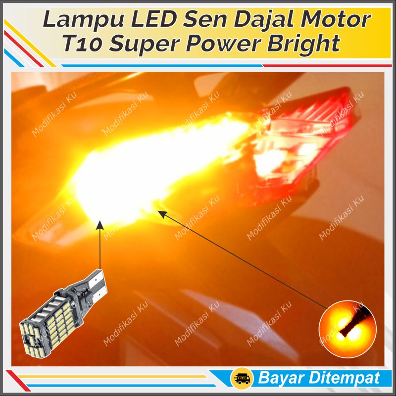 Jual LAMPU SEN DAJAL DAJJAL MOTOR T10 T15 LED SUPER BRIGHT 45 MATA