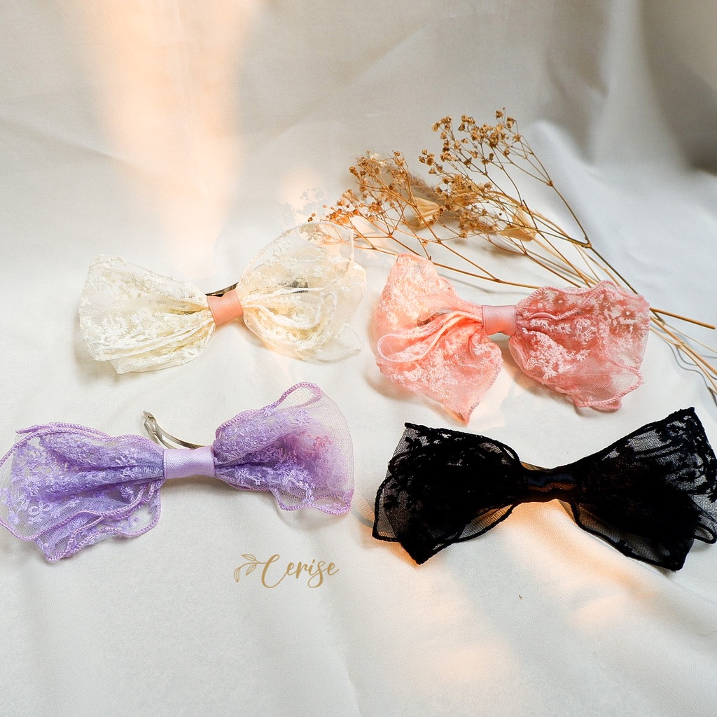 Yuri Hairpin | Jepit rambut pita lace korea warna warni untuk anak dan wanita dewasa cantik manis