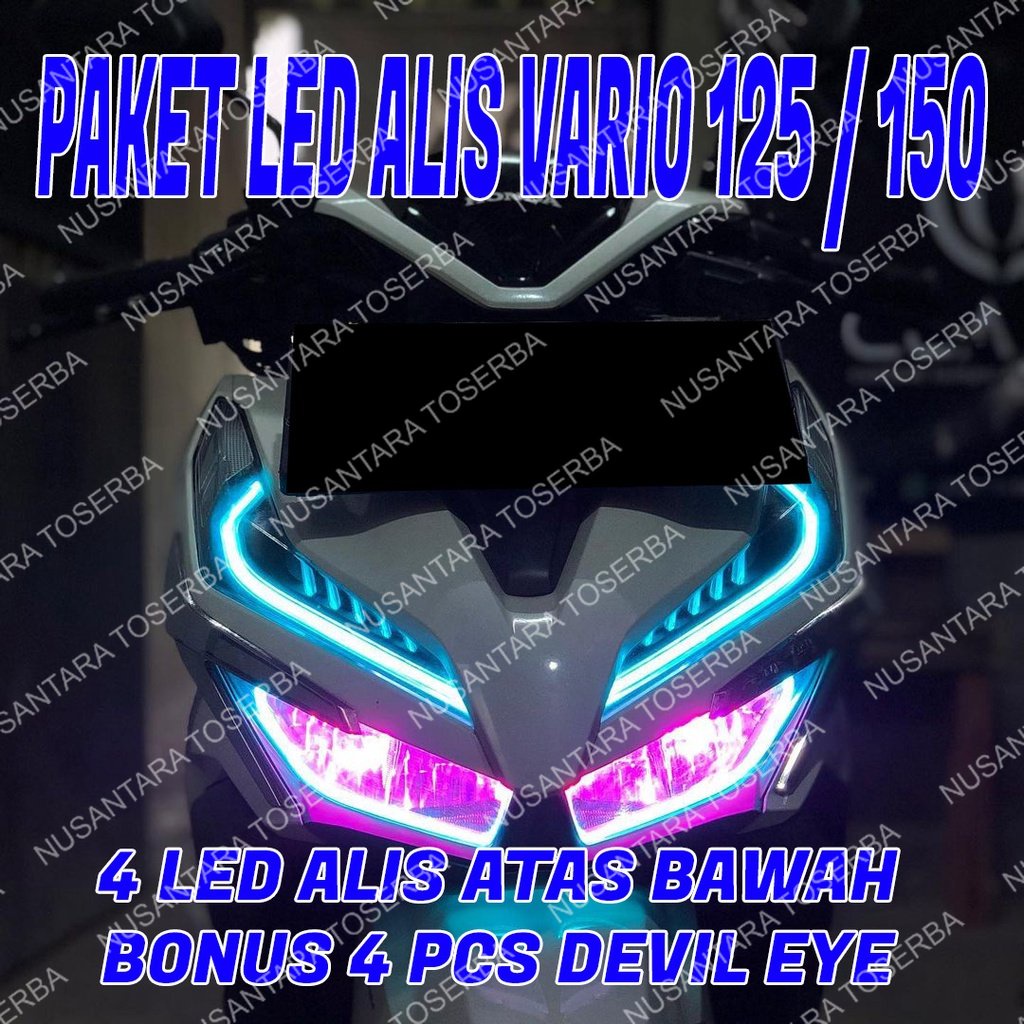 LAMPU ALIS BONUS DEVIL EYE VARIO 125 VARIO 150 LAMPU ALIS DRL VARIO LED V3 BONUS DEVIL EYES NEW LAMP