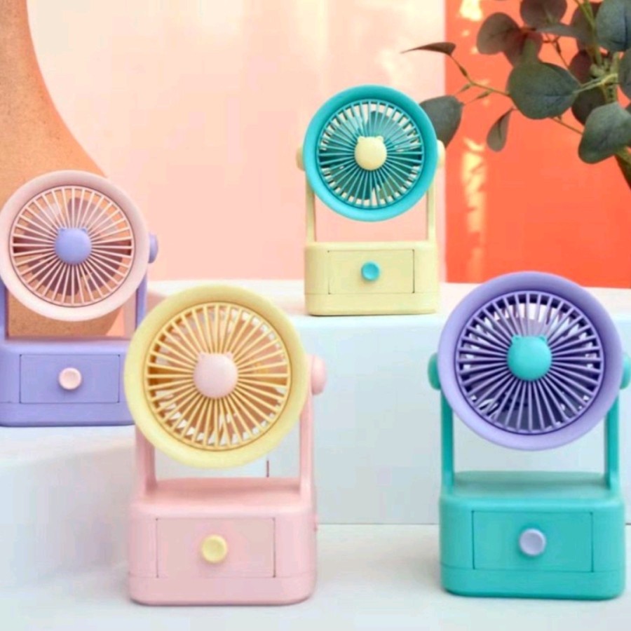 Barangunik2021 -Kipas Angin Meja Duduk Laci Portable Simple Desktop Mini Fan YM88149