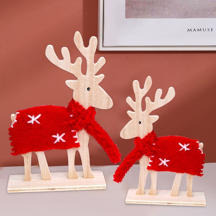 NATAL CHRISTMAS DEER XMAS WOODEN DECORATION
