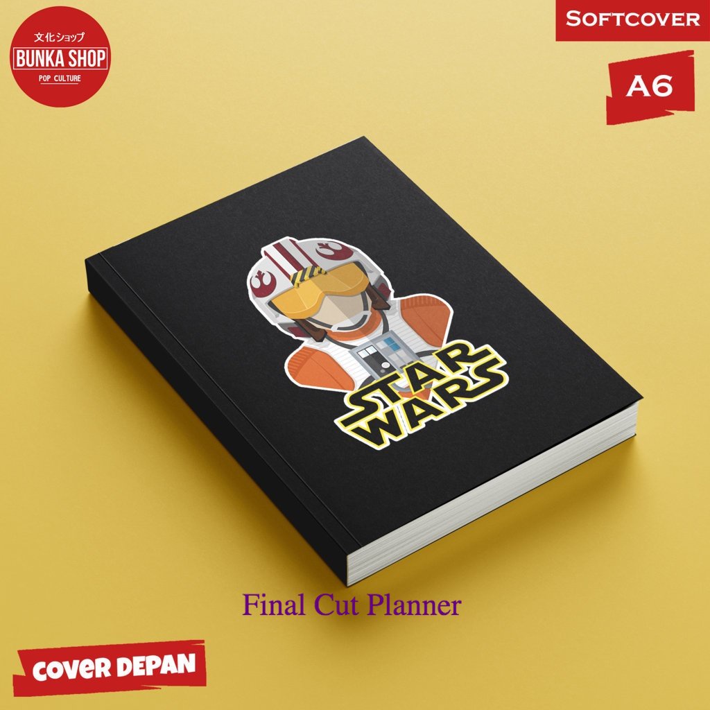 

Buku tulis polos/bergaris Star wars Luke Skywalker Black Softcover A6 Buku Tulis Catatan Notes Agenda Planner Jurnal