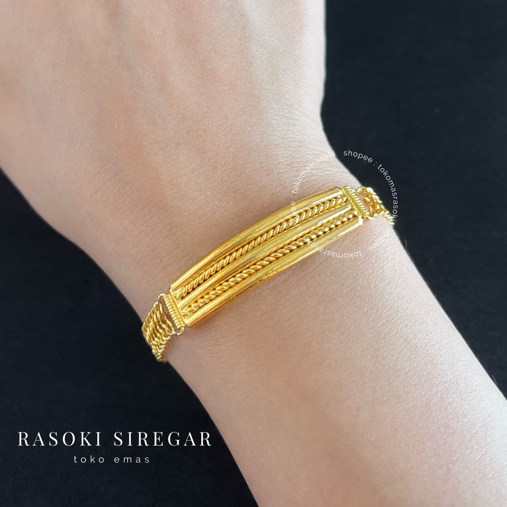 GELANG EMAS 15-20gr BAMBU ULIR TENGAH EMAS LM EMAS LONDON EMAS 24 | TOKOMASRASOKI