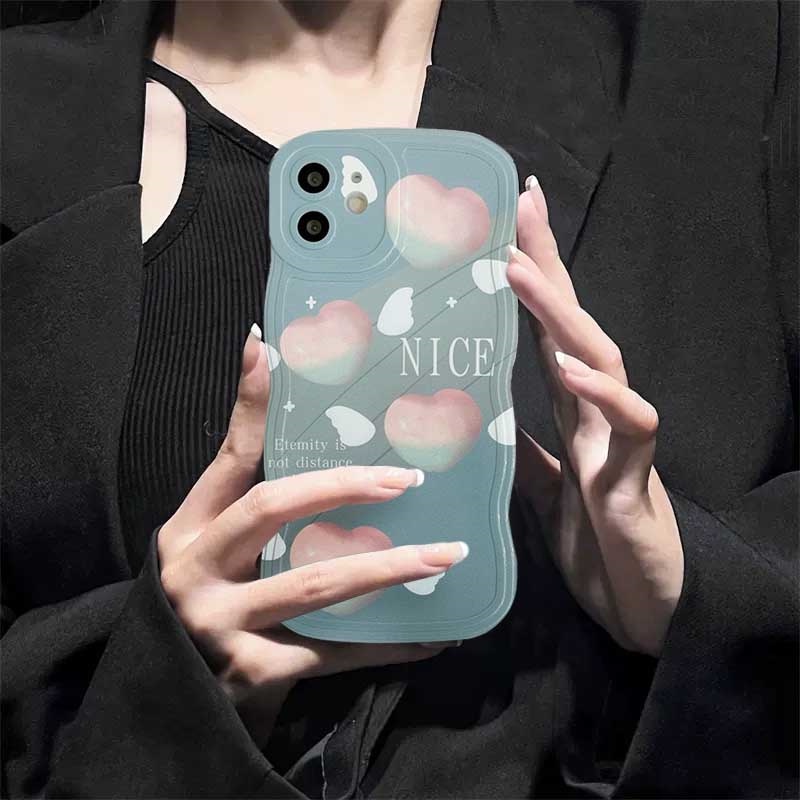 Casing TPU Realme C30 C31 C35 C21Y C25Y C21 RealmeC11 C25 C17 C15 C12 C3 C2 Realme 8i 7i 5 5i 6i 7 Pro Motif Peach Heart And Flower Dx