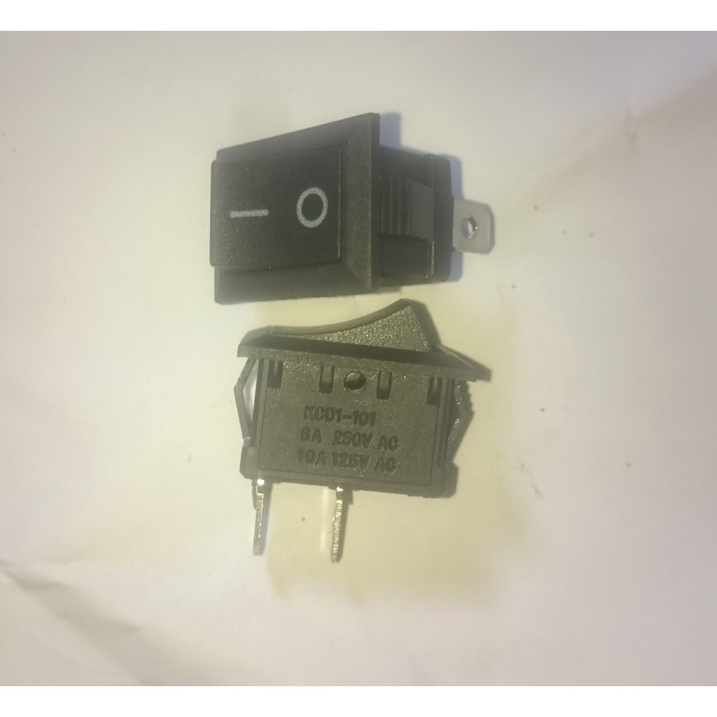 SWITCH SAKLAR HITAM KECIL TANPA LAMPU ON-OFF 2 KAKI 2 PIN