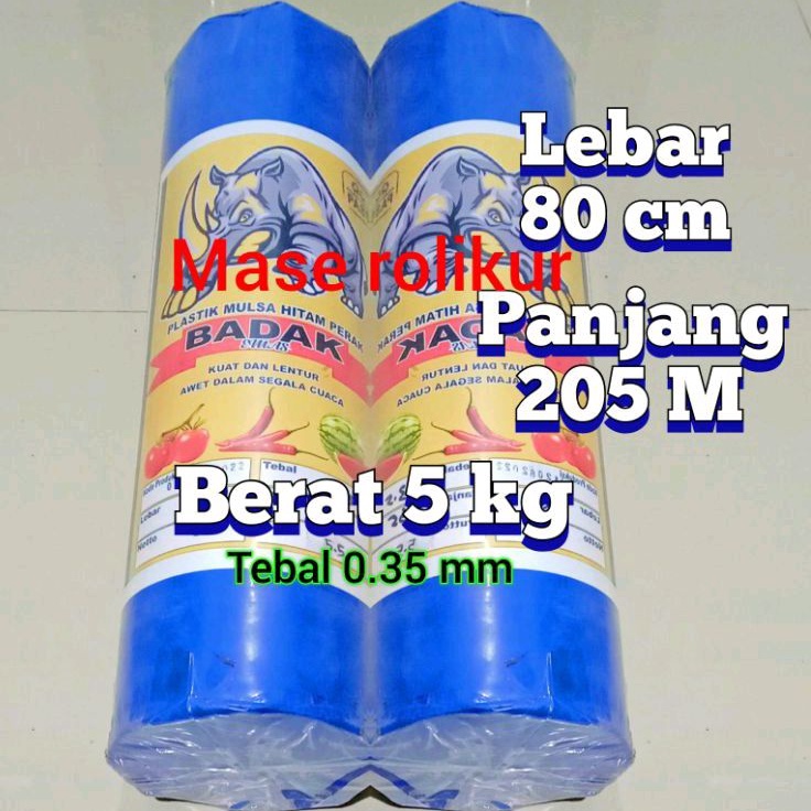 Jual Plastik Mulsa Hitam Perak Lebar 80cm Panjang 205 M Berat 5kg Cap Badak Shopee Indonesia 9537