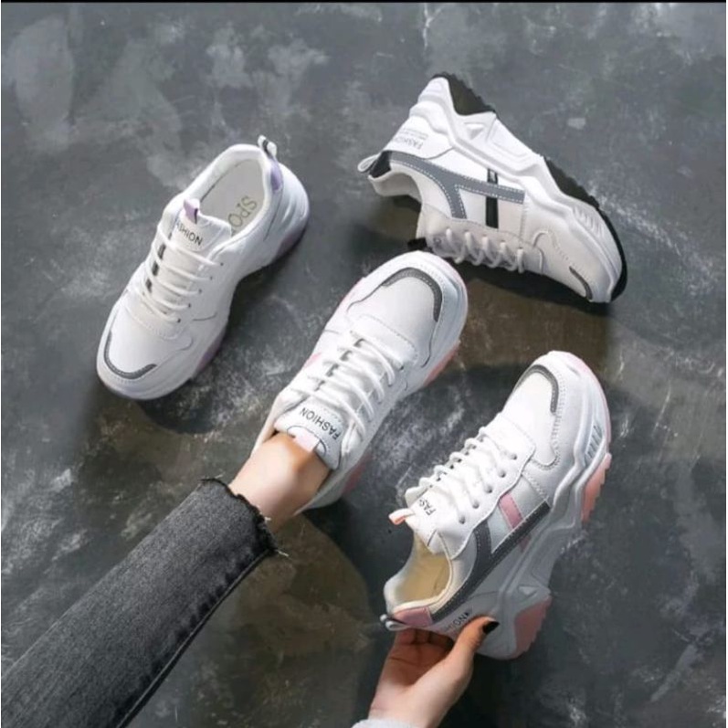 TmO - 8.8 Sale Sepatu wanita sneakers tali fashion WanwoTrack termurah kekinian bisa cod/sepatu santai wanita tali/sepatu jalan wanita santai kekinian