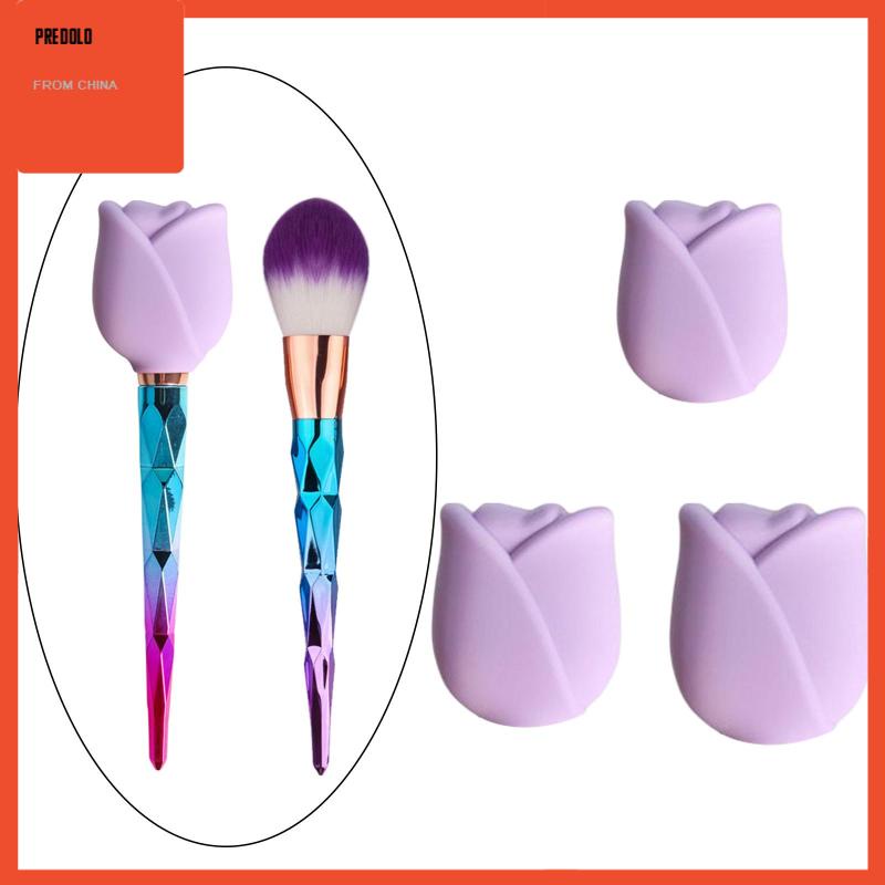 3pcs Cover Pelindung Brush Makeup Bahan Silikon Untuk Travel