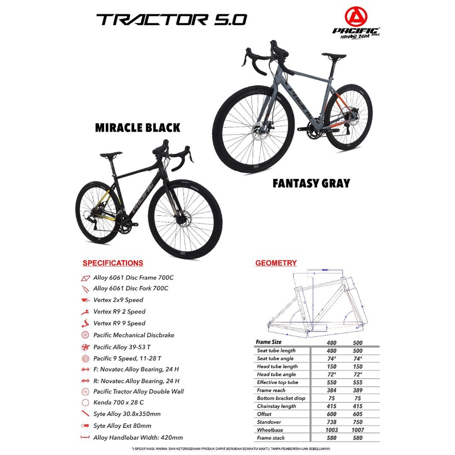 Sepeda Balap RoadBike Pacific Tractor 5.0 Alloy 700C