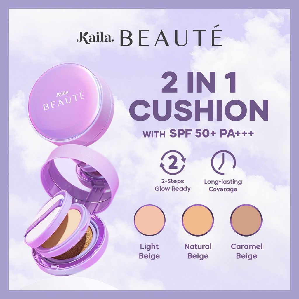 BPOM KAILA BEAUTE 2-in-1 Cushion SPF 50+ PA+++ Compact Powder Cusion