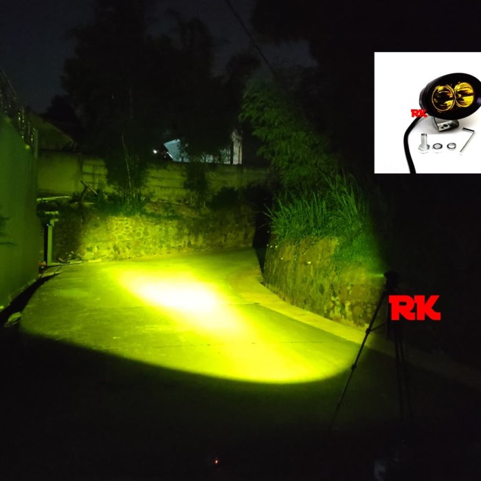 Lampu Sorot Tembak Mobil Motor Kuning Anti Kabut Terang