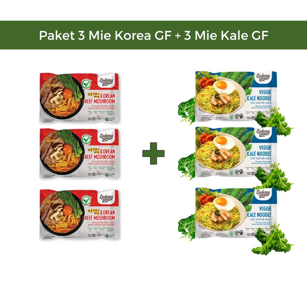 

Paket 3 Mie Korea + 3 Mie Kale Gluten Free Ladang Lima