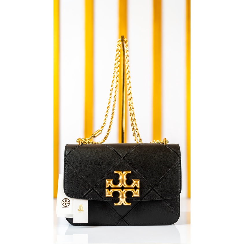 Tory Burch Eleanor Diamond Strap & Chain Medium - Black [100% Original]
