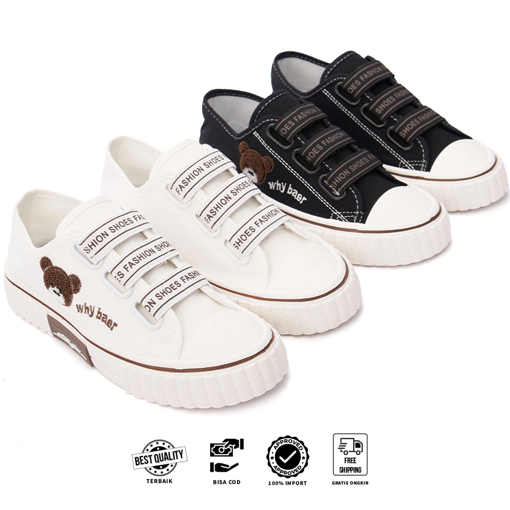 FREE KOTAK SEPATU !!! SALE!!! SEPATU SNEAKERS WANITA TALI IMPORT CANVAS PREMIUM - 882