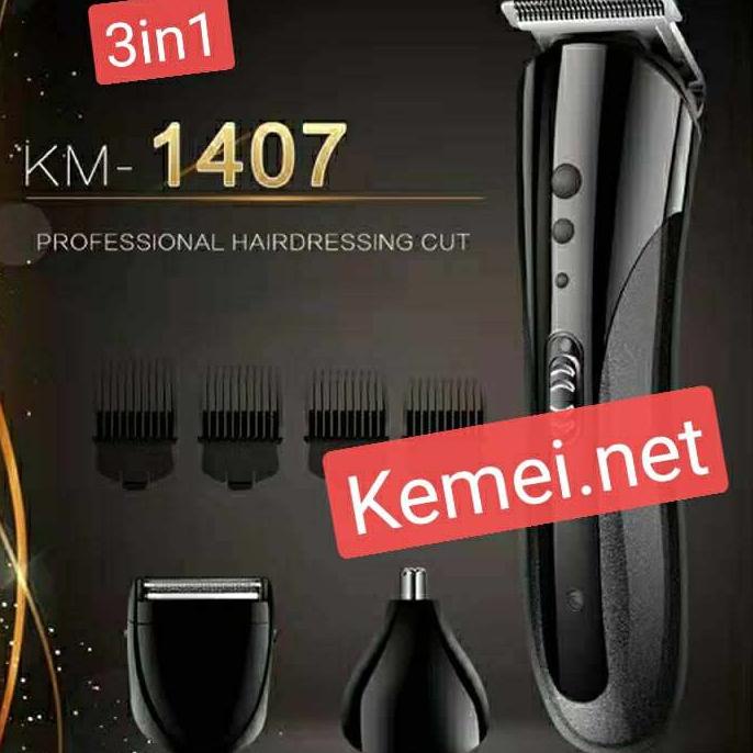 ☞Terlaris clipper kemei km-1407 3 in 1 mesin cukur rambut kemei /kepala pisau cukur kemei km-1407 KO